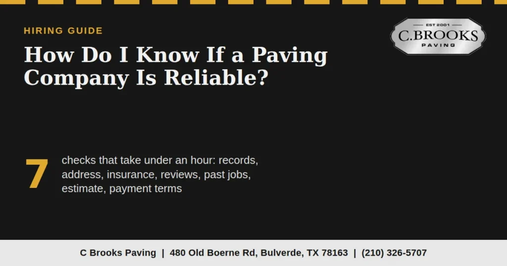 How to know if a paving company is reliable, seven checks